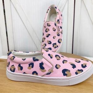 Lilly Pulitzer Julie Seeing Spots Pink Blossom Leopard Slip On Sneaker Shoe 7